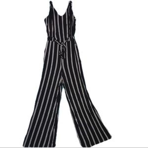 Black and white striped jumpsuit